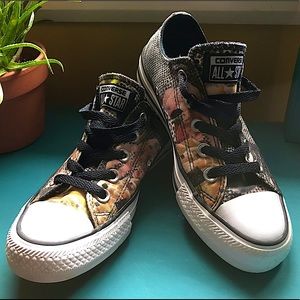 Digital Floral Converse Low-Tops